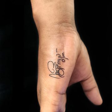 Persist Script Tattoo inked by Black Poison Tattoos
